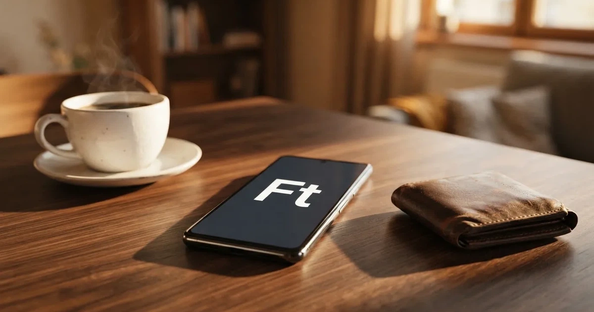 Mobiltelefon egy fa asztalon egy pénztárca és egy csésze kávé mellett — mifinity kaszinók magyarországon